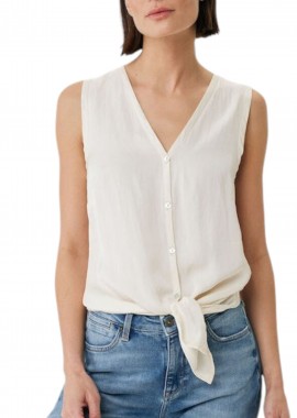 Mexx - Μπλούζα Αμάνικη Mexx Μονόχρωμη Oversized FL0429036W-Pearl White Γυναικείο