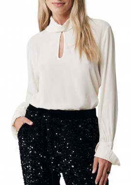 Mexx - Μπλούζα Μακρυμάνικη Mexx With Collar FL0433036W-OFF WHITE Γυναικείο