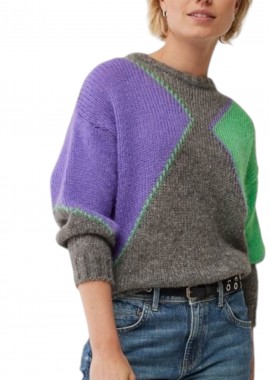 Mexx - Πουλόβερ Mexx Round Neck Knitted IC0993026-01W-Mid Grey Melee Γυναικείο