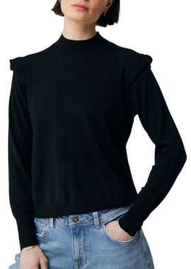 Mexx - Πουλόβερ Mexx Turtle Neck With Ruffles JO0971036W-Black Γυναικείο