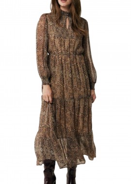 Mexx - Φόρεμα Mexx Long sSeeve Smocked Body Maxi Dress MF006302443W-MULTICOLOR Γυναικείο