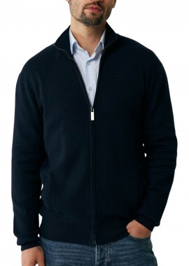 Mexx - Ζακέτα Mexx Structured Knit Full Zip Cardigan MF006601143M-NAVY Ανδρικό