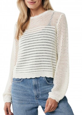 Mexx - Μπλούζα Μακρυμάνικη Mexx Open knit pullover MF006603141W-Off White Γυναικείο