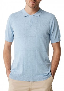Mexx - Μπλούζα Polo Mexx Slub knit polo SS MF006608541M-Sky Blue Ανδρικό