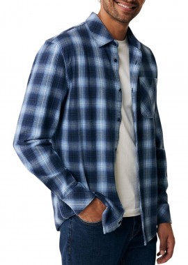 Mexx - Πουκάμισο Μακρυμάνικο Mexx With Gradient Check MF007200643M-NAVY Ανδρικό