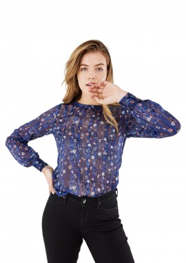 Mexx - Top Mexx Chiffon Floral NL0401016W-Navy Γυναικείο