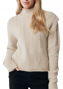 Mexx - Πουλόβερ Mexx Knitted With Shoulderpleat Detail TH09128036W-Sand Γυναικείο
