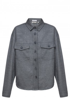 Mexx - Πουκάμισο Μακρυμάνικο Mexx With Chest Pockets TU0422036-01W-Grey Melee Γυναικείο