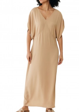 Mexx - Φόρεμα Mexx Long V-Neck Fluttersleeve TU0613033W-Sand Γυναικείο