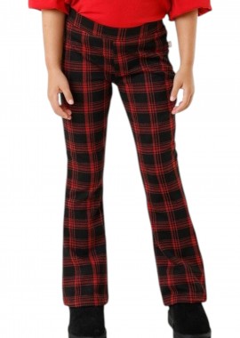 Mexx - Κολάν Mexx Checked Flared Pants TU1302026G-RED Κορίτσι