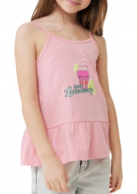 Mexx - Μπλούζα Αμάνικη Mexx Lemonade Print TU2011033G-Salmon Pink Κορίτσι
