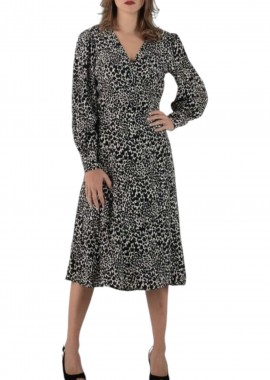 Mexx - Φόρεμα Mexx All Over Printed Wrap XC0616036W-Black Γυναικείο