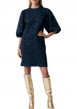 Mexx - Φόρεμα Mexx Jacquard Puff Sleeve XC0638036W-Navy Γυναικείο