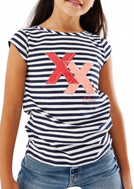 Mexx - Μπλούζα Κοντομάνικη Mexx Striped Artwork ZN2160023G-Navy Κορίτσι