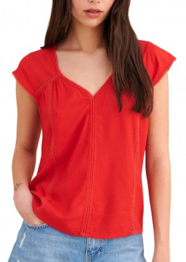 Attrattivo - Top Attrattivo Αμάνικο Μονόχρωμο 9912387H-RED Γυναικείο