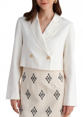 Attrattivo - Σακάκι Attrattivo Cropped 9920372-OFF WHITE Γυναικείο