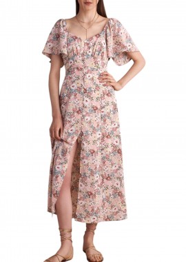 Attrattivo - Φόρεμα Attrattivo Μακρύ Φλοράλ Με Shiny Στοιχεία 9920394-MULTICOLOR Γυναικείο