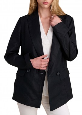 Attrattivo - Σακάκι Attrattivo Λινό 9920655-BLACK Γυναικείο