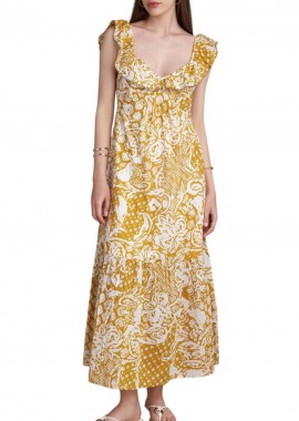 Attrattivo - Φόρεμα Attrattivo Μακρύ Εμπριμέ 9921262-PINEAPPLE Γυναικείο