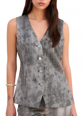 Attrattivo - Γιλέκο Attrattivo Με Shiny Ύφασμα 9923383-GREY Γυναικείο