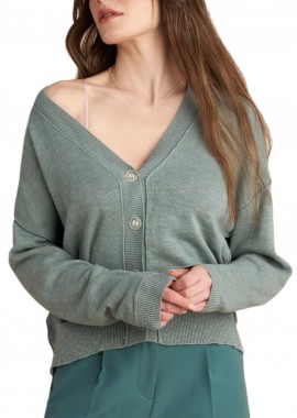 Attrattivo - Ζακέτα Attrattivo Πλεκτή Με Κουμπιά 9P23395-TEAL Γυναικείο