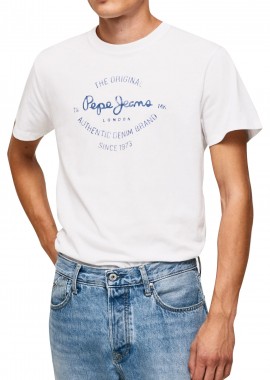 Pepe Jeans - Μπλούζα Κοντομάνικη Pepe Jeans Rigley PM508703-800-WHITE Ανδρικό