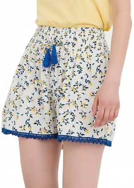 Funky Buddha - Σορτς Funky Buddha Εμπριμέ FBL005-132-03-WHITE Γυναικείο