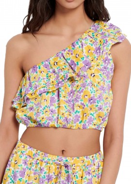 Funky Buddha - Top Funky Buddha Cropped Floral FBL007-112-17-MULTI Γυναικείο