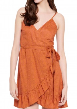 Funky Buddha - Φόρεμα Funky Buddha Mini Κρουαζέ FBL007-119-13-TERRACOTA Γυναικείο