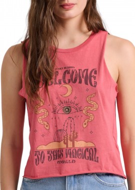 Funky Buddha - Μπλούζα Αμάνικη Funky Buddha Με Τύπωμα FBL009-132-04-MINERAL RED Γυναικείο