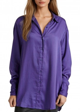 Funky Buddha - Πουκάμισο Μακρυμάνικο Funky Buddha Loose Fit FBL010-101-05-IMPERIAL PURPLE Γυναικείο