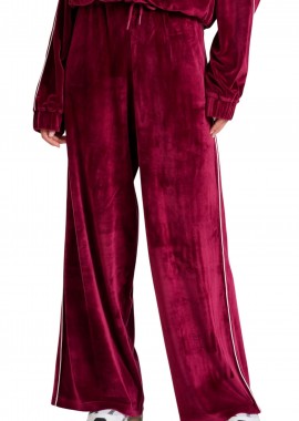 Funky Buddha - Παντελόνι Υφασμάτινο Funky Buddha Wide Leg Βελούδινο FBL010-102-02-BERRY Γυναικείο