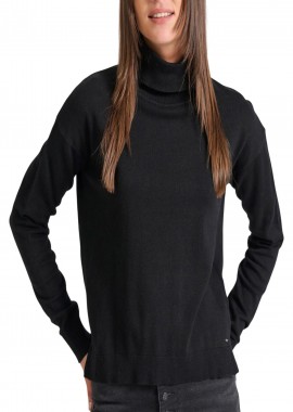 Funky Buddha - Μπλούζα Μακρυμάνικη Funky Buddha Πλεκτό Ζιβάγκο FBL010-102-09-BLACK Γυναικείο