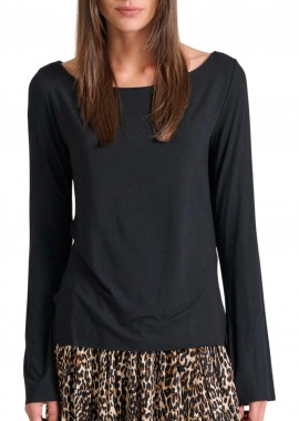 Funky Buddha - Μπλούζα Μακρυμάνικη Funky Buddha Raw Edges FBL010-103-07-BLACK Γυναικείο