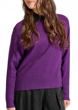 Funky Buddha - Μπλούζα Μακρυμάνικη Funky Buddha Πλεκτή Βισκόζη FBL010-104-09-PURPLE Γυναικείο