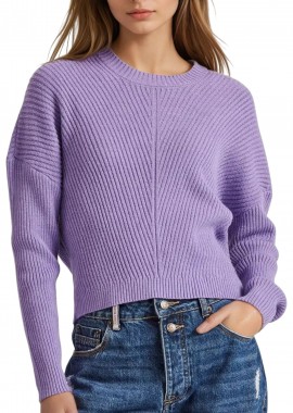 Funky Buddha - Μπλούζα Μακρυμάνικη Funky Buddha Γυναικείο Πλεκτό Με Λαιμόκοψη FBL010-105-09-ROYAL LILAC Γυναικείο