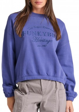 Funky Buddha - Μπλούζα Μακρυμάνικη Funky Buddha Γυναικείο Φούτερ Με Λαιμόκοψη FBL010-107-06-IMPERIAL PURPLE Γυναικείο