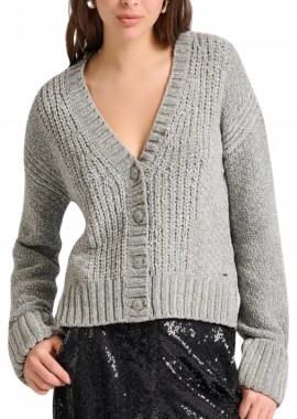 Funky Buddha - Ζακέτα Funky Buddha Σενίλ FBL010-108-09-GREY Γυναικείο
