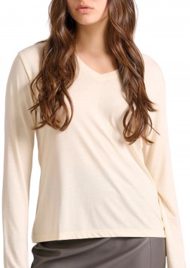 Funky Buddha - Μπλούζα Μακρυμάνικη Funky Buddha Με V Λαιμόκοψη FBL010-115-07-CHALK Γυναικείο