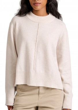 Funky Buddha - Μπλούζα Μακρυμάνικη Funky Buddha Relaxed Fit Με Στρογγυλή Λαιμόκοψη FBL010-122-09-CHALK Γυναικείο