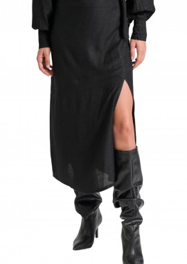 Funky Buddha - Φούστα Funky Buddha Μίντι Ζακάρ 'Υφανση FBL010-126-14-BLACK Γυναικείο