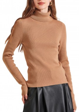 Funky Buddha - Μπλούζα Μακρυμάνικη Funky Buddha Cashmere Blend Πλεκτό Ζιβάγκο FBL010-140-09-CAMEL Γυναικείο