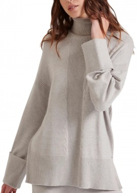 Funky Buddha - Μπλούζα Μακρυμάνικη Funky Buddha Loose Fit Ζιβάγκο FBL010-148-09-MD GREY MEL Γυναικείο