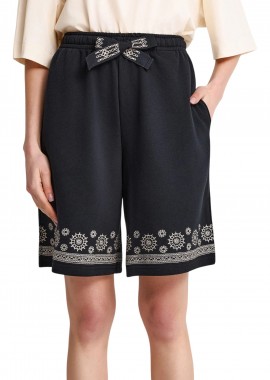 Funky Buddha - Σορτς Funky Buddha Με Κέντημα FBL013-104-03-BLACK Γυναικείο