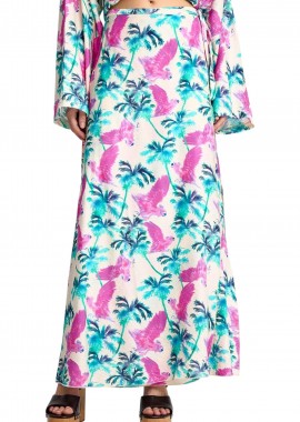 Funky Buddha - Φούστα Funky Buddha Με Exotic Τύπωμα FBL013-109-14-FUCHSIA Γυναικείο