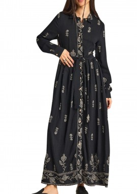 Funky Buddha - Φόρεμα Funky Buddha Μάξι FBL013-119-13-BLACK Γυναικείο