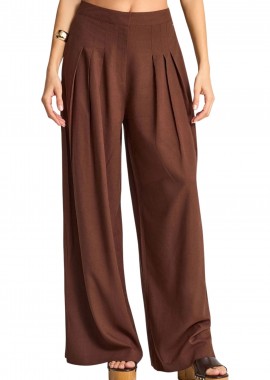 Funky Buddha - Παντελόνι Υφασμάτινο Funky Buddha Linen Blend FBL013-124-02-COCONUT SHELL Γυναικείο