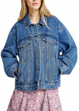Funky Buddha - Μπουφάν Funky Buddha Jean Μπουφάν FBL013-164-01-MD BLUE Γυναικείο