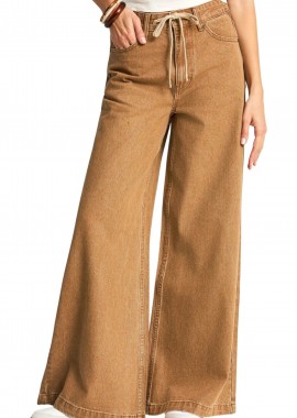 Funky Buddha - Παντελόνι Jean Funky Buddha Wide Leg FBL013-170-02-BROWN SUGAR Γυναικείο