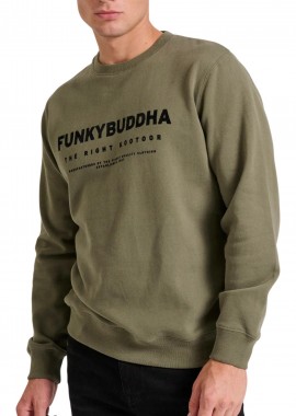 Funky Buddha - Μπλούζα Μακρυμάνικη Funky Buddha Relaxed Fit Με Τύπωμα FBM010-004-06-CEMENT Ανδρικό
